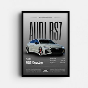 Audi RS 7 Print, Audi RS7, Car Decor, Digital Car Print, Hyper Car Poster, Super Car Print, Art Print, Car Poster, Home Decor, WallDecor
