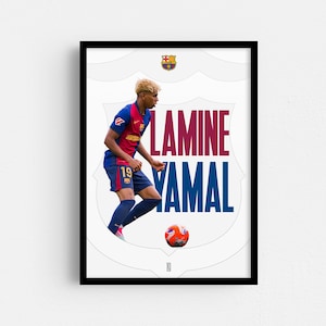 Lamine Yamal Poster, Barcelona Poster, Lamine Yamal Print Art, Gift Poster, Spanish Footballer, FC Barcelona football Print, Soccer Gifts