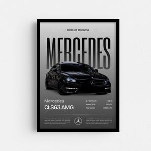 Mercedes CLS 63 sportliches Poster - Luxusauto-Wandkunst für Sportwagen-Liebhaber, hochwertiger Druck, Kunstdruck, Auto Poster, Wohnkultur, WandDekor