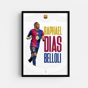 Pôster Raphinha, decoração de quarto, arte de parede, decoração para casa, pôster de esportes, esportes, download digital, decoração de futebol, arte de parede de futebol, decoração de futebol