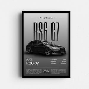 RS6 Avant - Car Print, Audi Wall Art, Retro Car Poster, RS6, Car Print, Hyper Car Poster, Super Car Print, Art Print, Car Poster, Home Decor