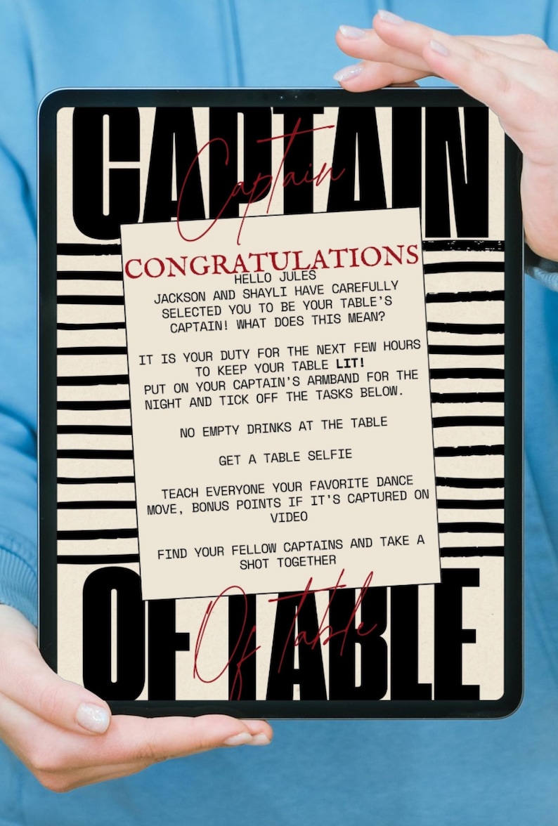 Table Captain Visual Table Captains, Wedding - Etsy UK