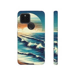 Ocean Wave Tough Phone Case, Google Pixel Case, Protective iPhone Cover, Unique Samsung Galaxy Accessory, Water Resistant Cellphone Shell