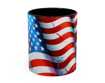 Taza de café con la bandera estadounidense: regalo patriótico (325 ml, 430 ml)
