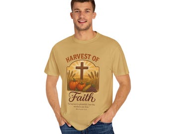 Harvest of Faith Christian T-Shirt: Bible Verse Autumn Design