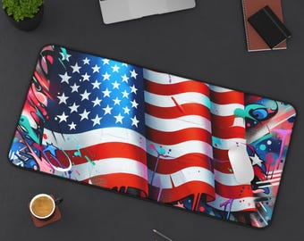 Alfombrilla de escritorio patriótica: decoración americana para oficina en casa, estilo gamer.