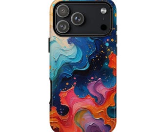 Custodia per iPhone astratta e colorata, design a spirale fluida per iPhone, custodia artistica e vivace, regalo perfetto.