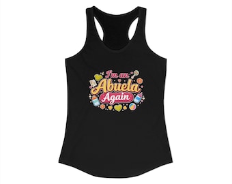 Camiseta sin mangas para anunciar el embarazo "Soy abuela otra vez" / Camiseta sin mangas estilo nadadora para mujer
