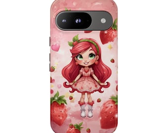 Google Pixel Cute Strawberry inspired Case, Kawaii Phone Cover, Girly Accessories, Gifts for Her, Cute Phone Protection