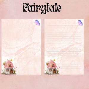 Fairytale A4 Writing Paper, Pen Pal Supplies, Writing Paper with or without Lines, Instant Download
