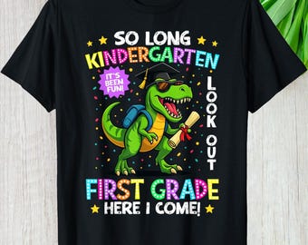 Camiseta de jardín de infancia "Hasta luego", regalo personalizado de graduación para jardín de infancia, primer grado, aquí vengo, sudadera con capucha de manga larga, divertida camiseta gráfica.