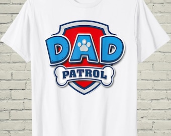 Camiseta gráfica de Dad Patrol, camiseta divertida de dibujos animados a juego, regalo del Día del Padre para papá, ropa para amantes de los perros, camiseta de rescate de cachorros