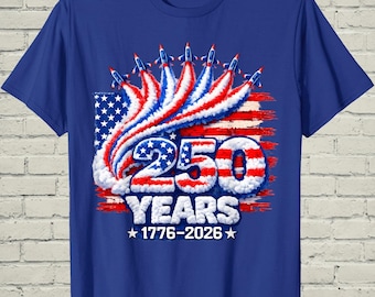 Camiseta de los 250 años de EE. UU., ropa patriótica con diseño de avión de combate, regalo del Día de la Independencia 1776-2026 para militares.