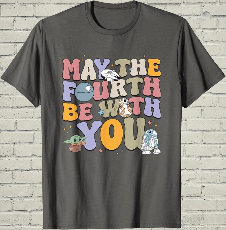Mandalorian TShirt, Vintage Galaxy Top, May The Fourth Gift For Him, Star Wars Be With You Tee, Retro Movie Geek Present Bild 6