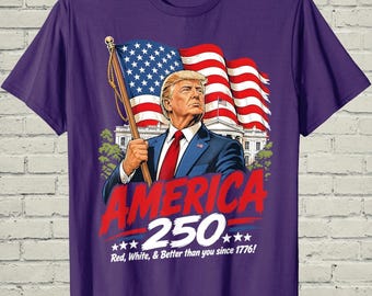 Camiseta Trump America 250, camiseta patriótica vintage del 250 aniversario, regalo del Día de la Independencia para republicanos.
