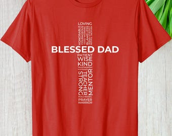 Camiseta cristiana bendecida para papá, regalo personalizado para el Día del Padre, cruz cristiana, sudadera retro con capucha, camiseta gráfica de manga larga, regalo personalizado para papá