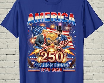 Trump Lincoln Shirt, Funny Political Tee, USA 250 Rock Guitar, 1776 2026 Clothing, Republican Gift For Him