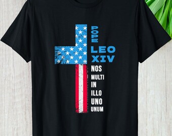 Camiseta de Pontífice Elector, Papa León XIV, Regalo Personalizado para Religiosos, Elección Papal 2025, Letras de Descripción en Latín, Camiseta Cristiana