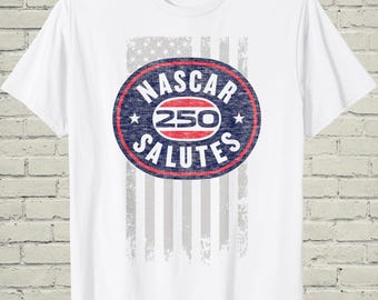 Nascar Salutes Shirt, USA 250 American Flag Top, Patriotic Race Day Gift For Dad