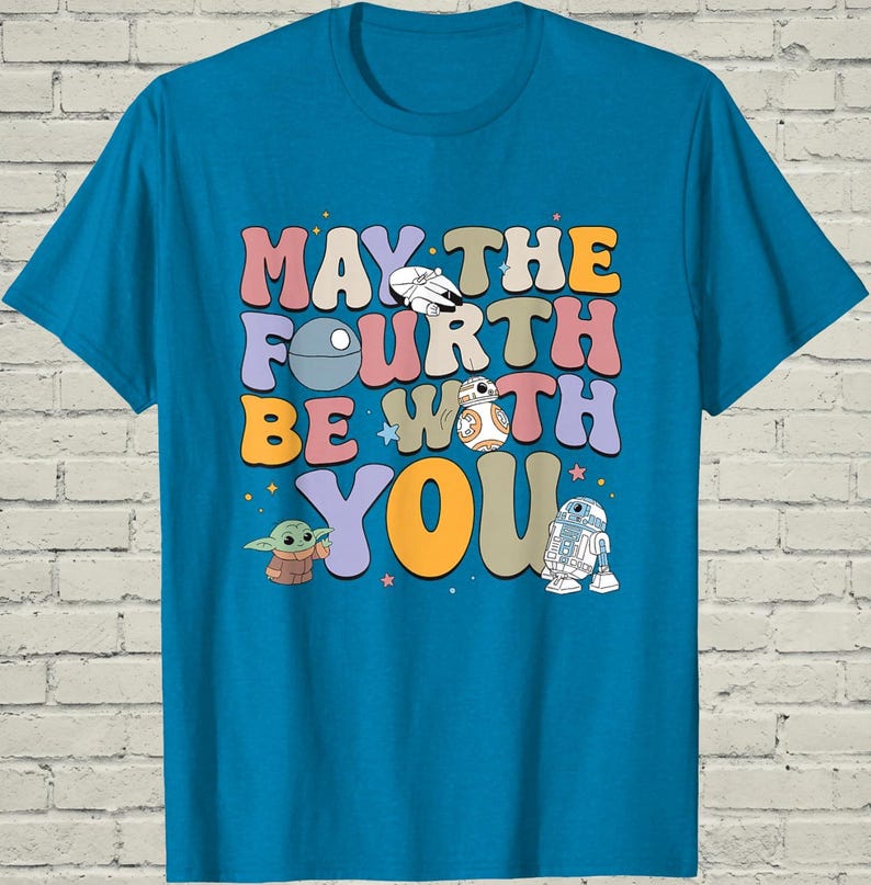 Mandalorian TShirt, Vintage Galaxy Top, May The Fourth Gift For Him, Star Wars Be With You Tee, Retro Movie Geek Present Bild 3