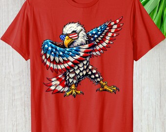 Camiseta con águila calva y bandera estadounidense, regalo patriótico personalizado para fanáticos del 4 de julio, sudadera retro de manga larga con gráfico de EE. UU., regalo personalizado