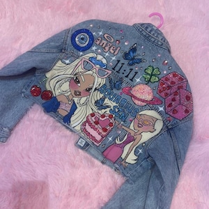 Chaqueta vaquera para adultos talla Acuario pintada a mano