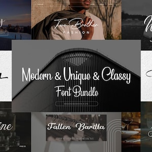 Moderne bundel met 50 lettertypen - logolettertypen, bruiloftlettertypen, handgeschreven lettertypen, Cricut-lettertypen, voortplantingslettertypen, lettertypen voor Cricut, Canva-lettertypen