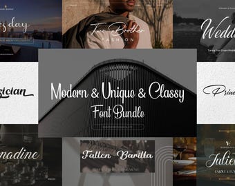 Modern 50 Font Bundle - Logo Fonts, Wedding Fonts, Handwritten Fonts, Cricut Fonts, Procreate Fonts, Fonts For Cricut, Canva Fonts