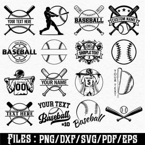 Baseball SVG-paket – Redigerbar baseballgrafik för tröjor, tumblers och dekaler – Baseball Clipart Svg Png Dxf Pdf Direktnedladdning