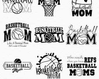 Basketball Mom SVG Bundle | Basketball Heart SVG | Sports Mom Shirt Design | Png Dxf EPS Cut Files for Cricut & Silhouette
