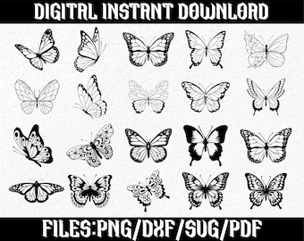 Butterfly Bundle - SVG, PNG, JPG - Butterfly Cut file, Digital Cut File, Butterfly Svg, Digital Download, Files for Cricut, Ready to Cut