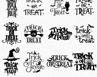 Trick or Treat SVG Bundle, Trick SVG, Treat SVG, Halloween Svg, Halloween Sign, Png, Svg Files for Cricut, Silhouette, Sublimation Design