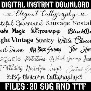 Whimsical Fonts for Handwritten Invitations, Script Font and Quickly Cursive Fonts for Canva, Procreate