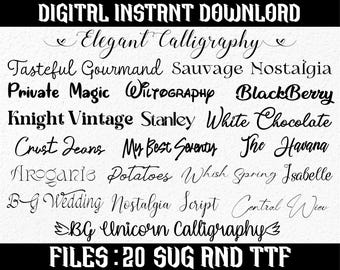 Whimsical Fonts for Handwritten Invitations, Script Font and Quickly Cursive Fonts for Canva, Procreate