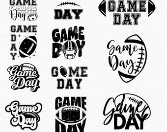 Game Day SVG Bundle, Football SVG Designs for Cricut & Silhouette, Game Day Vibes Cut Files, Sports Shirt SVG, Instant Download