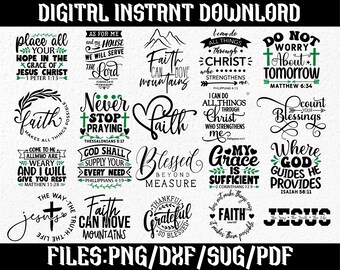 Faith SVG Bundle / Cut Files / Commercial use / Cricut / Clip art / Bible Verse SVG / Religious SVG / Inspirational Quotes / Christian Svg