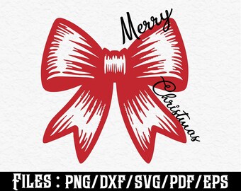Lazo navideño SVG, lazo navideño PNG, Svg navideño, Svg de feliz Navidad, Svg de camisa navideña, Invierno, Svg navideño de moda