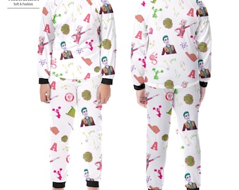 Addison Disney Zombies Pajamas for Kids, Boys - Girls 2-Piece Long Sleeve Sleepwear, Halloween Costume Loungewear Inspired by Z-O-M-B-I-E-S