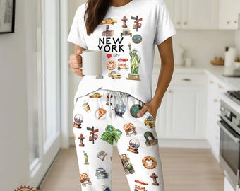 NYC Landmarks Pajama Set – New York City Print Loungewear