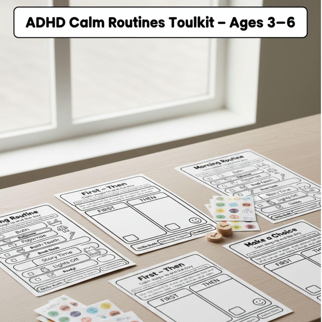 ADHD Routine Charts for Preschoolers (ages 3–6) | Visual Schedule ...