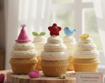 Cupcake Plush Amigurumi Crochet Pattern – Beginner Frosting Swirl PDF Tutorial