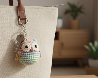 Amigurumi Eule Schlüsselanhänger Häkelanleitung | Anfänger Freundlich (PDF Nähanleitung)