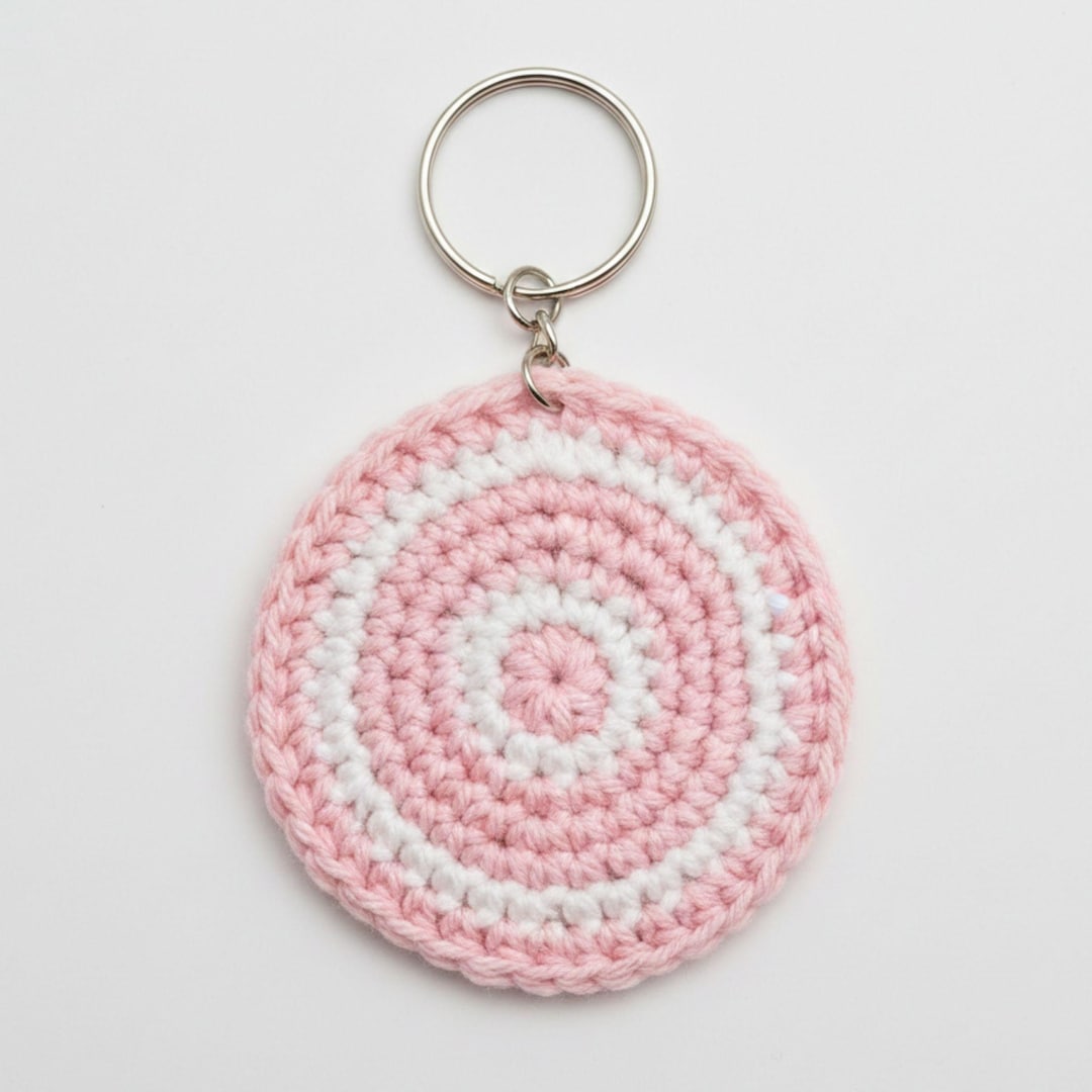 Crochet Round Disc Keychain Pattern PDF | Concentric Rings Target Charm ...
