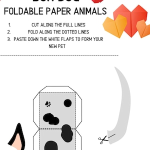 Easy Origami dog Templates | Printable Foldable Paper Craft for kids