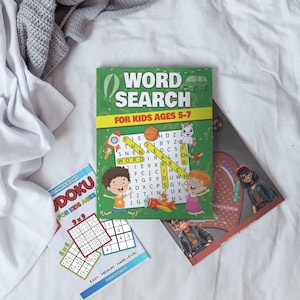 Word Search Puzzles for Ages 5-7 | Fun Themed Kids Learning Activities | Vocabulary Builder | Educational Brain Game | Instant PDF Download