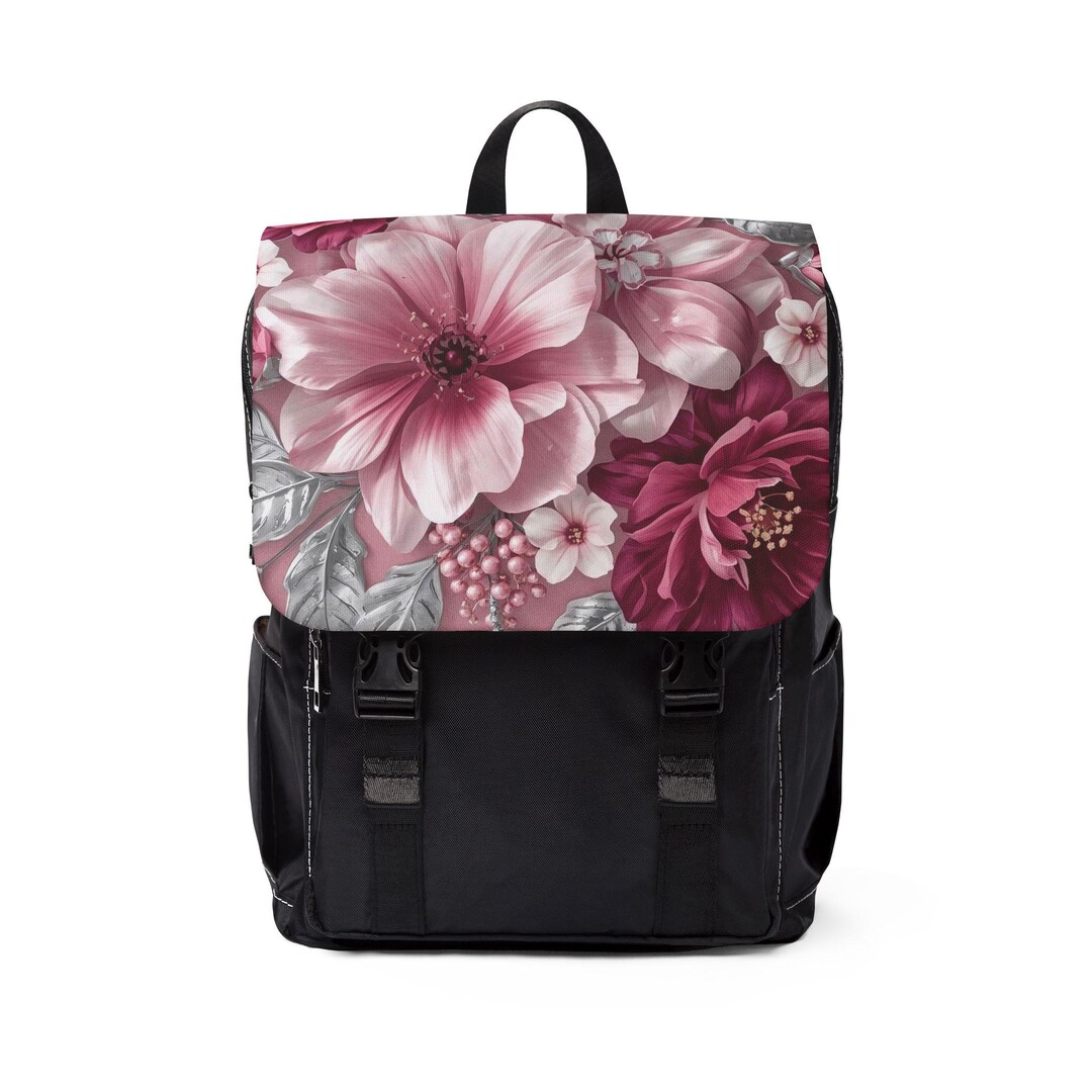 Pink Realtree Backpack Pink Floral Pattern Backpack | Rose Garden Shoulder Backpack - Etsy