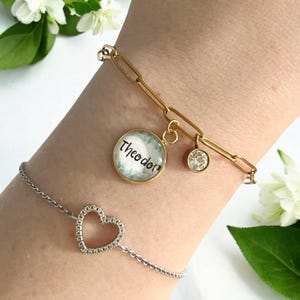 Personalized bracelet with name women jewelry personalized stainless steel gold birthstone