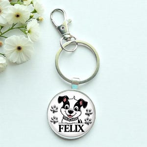 Backpack tag with name personalized boy dog