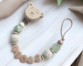 Pacifier chain with name of boy