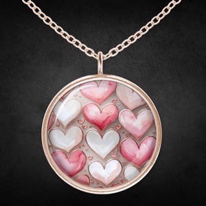 Necklace hearts rose gold gift for birthday school enrollment girl